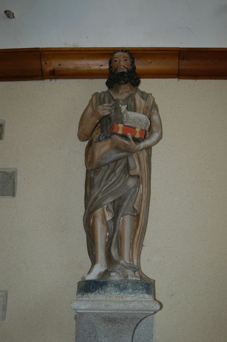 statue : Saint Jean-Baptiste, vue générale - © Ministère de la Culture (France), Conservation des antiquités et des objets d’art du Finistère, tous droits réservés