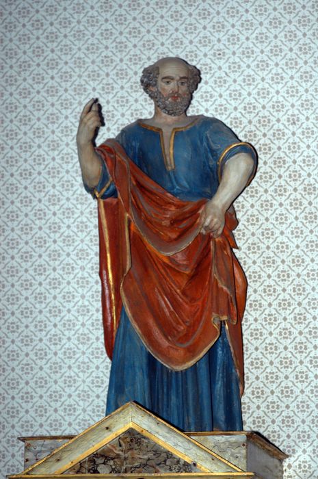 statue : Saint Pierre, vue générale - © Ministère de la Culture (France), Conservation des antiquités et des objets d’art du Finistère, tous droits réservés