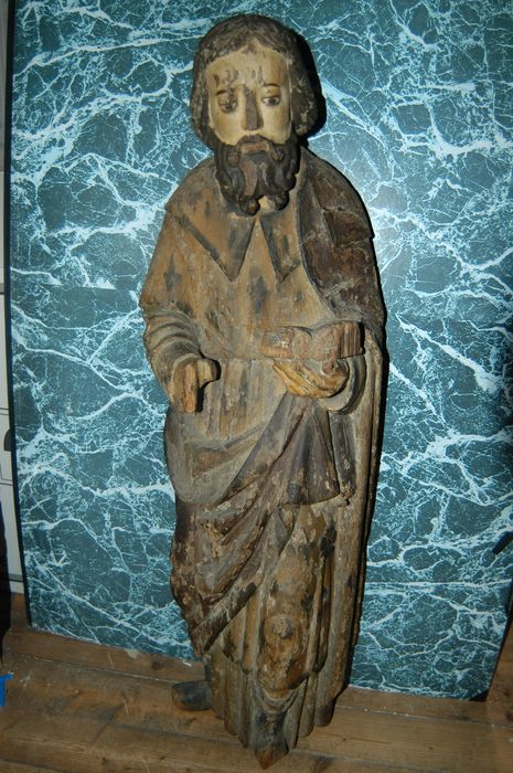 statue : Saint Evangéliste, vue générale - © Ministère de la Culture (France), Conservation des antiquités et des objets d’art du Finistère, tous droits réservés