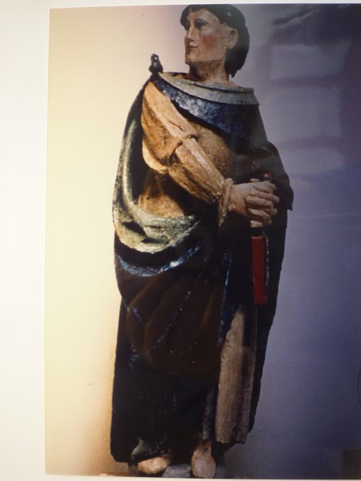 statue : Saint (?), vue générale - © Ministère de la Culture (France), Conservation des antiquités et des objets d’art du Finistère, tous droits réservés