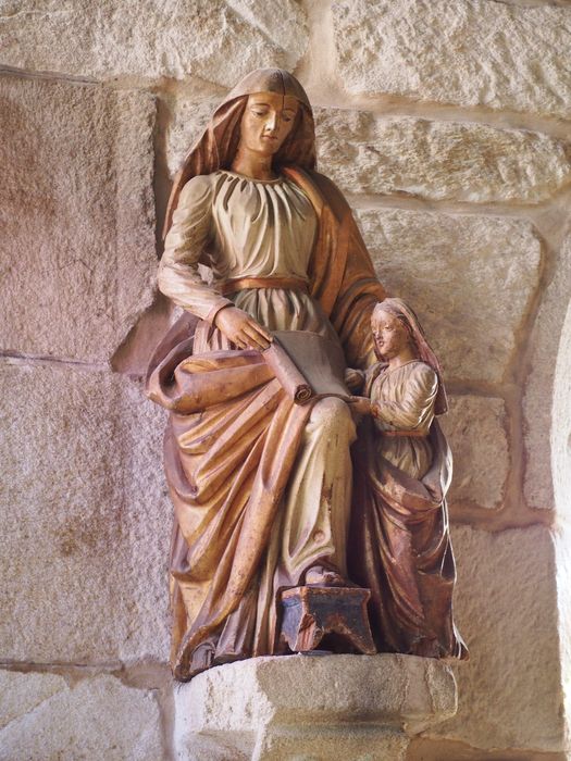 groupe sculpté : L'Education de la Vierge, vue générale