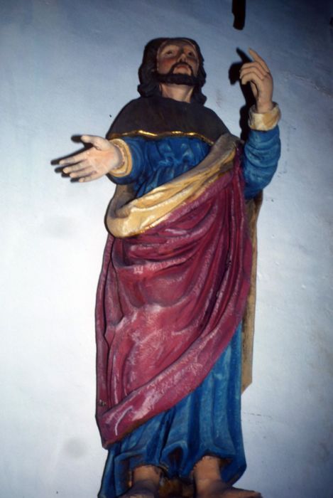 statue : Saint Jean l'évangéliste, vue générale - © Ministère de la Culture (France), Conservation des antiquités et des objets d’art du Finistère, tous droits réservés