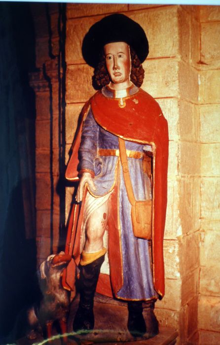 statue : saint Roch, vue générale - © Ministère de la Culture (France), Conservation des antiquités et des objets d’art du Finistère, tous droits réservés