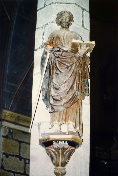 statue et socle : Saint Paul, vue générale - © Ministère de la Culture (France), Conservation des antiquités et des objets d’art du Finistère, tous droits réservés