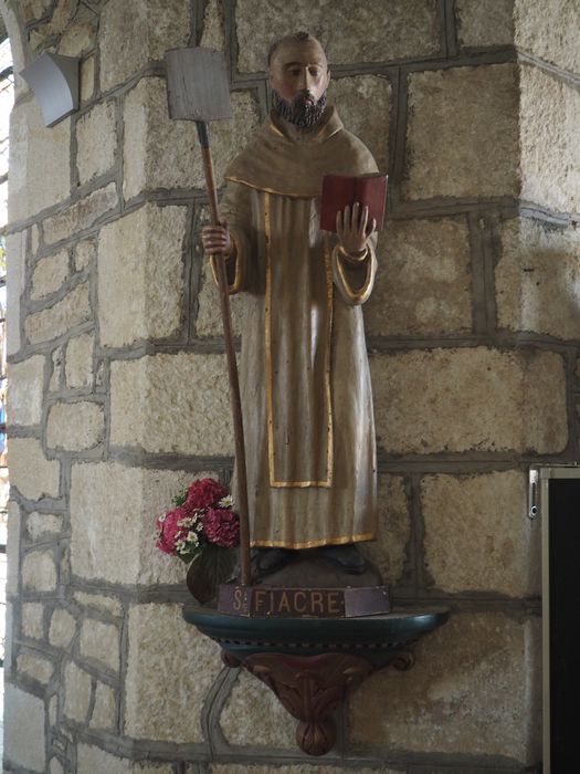 statue : Saint Fiacre, vue générale - © Ministère de la Culture (France), Conservation des antiquités et des objets d’art du Finistère, tous droits réservés