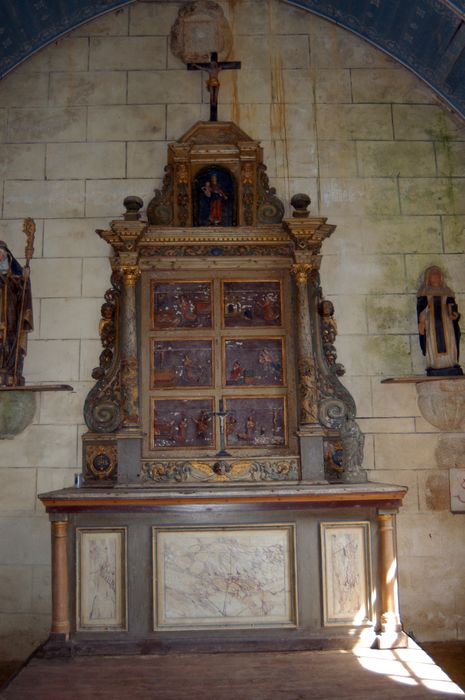 retable à colonnes avec des scènes de la vie de sainte Brigitte - © Ministère de la Culture (France), Conservation des antiquités et des objets d’art du Finistère, tous droits réservés