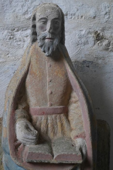 statue : Saint Marc et son lion, vue partielle - © Ministère de la Culture (France), Conservation des antiquités et des objets d’art du Finistère, tous droits réservés