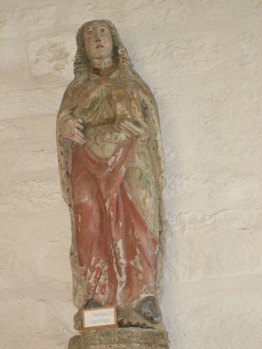 statue : Sainte Apolline, vue générale - © Ministère de la Culture (France), Conservation des antiquités et des objets d’art du Finistère, tous droits réservés