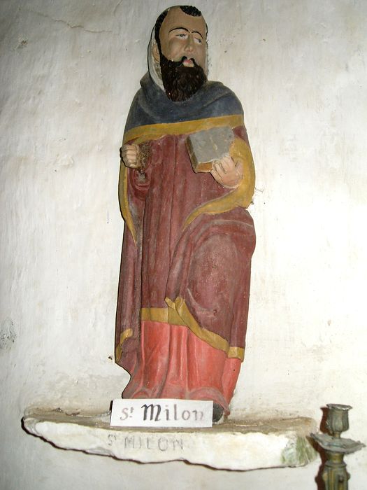 statue : Saint Milon en moine - © Ministère de la Culture (France), Conservation des antiquités et des objets d’art du Finistère, tous droits réservés