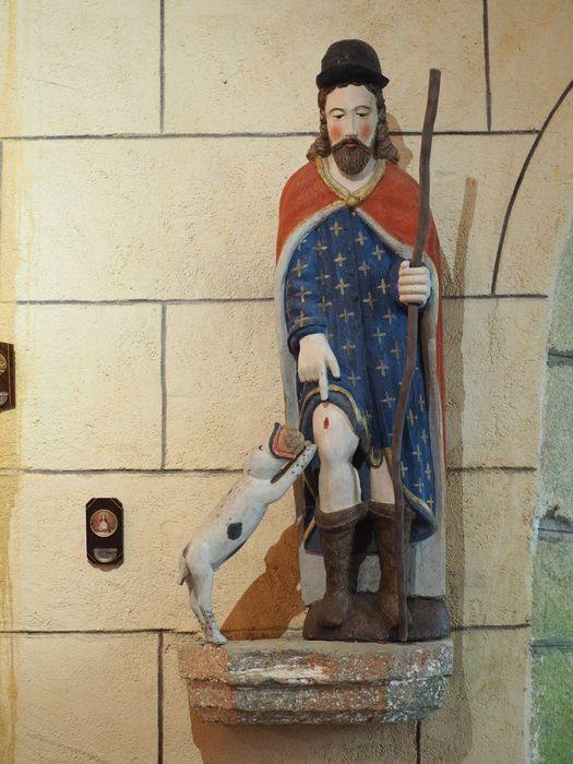 statue : Saint Roch et son chien - © Ministère de la Culture (France), Conservation des antiquités et des objets d’art du Finistère, tous droits réservés