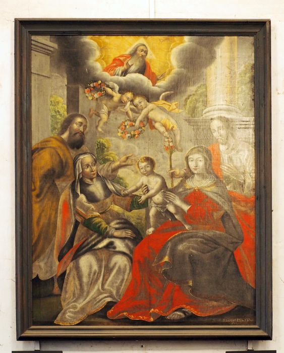 tableau : La Sainte Parenté - © Ministère de la Culture (France), Conservation des antiquités et des objets d’art du Finistère, tous droits réservés