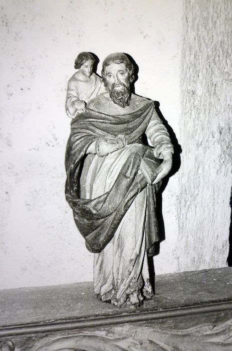 statuette : Saint Christophe - © Ministère de la Culture (France), Conservation des antiquités et des objets d’art du Finistère, tous droits réservés