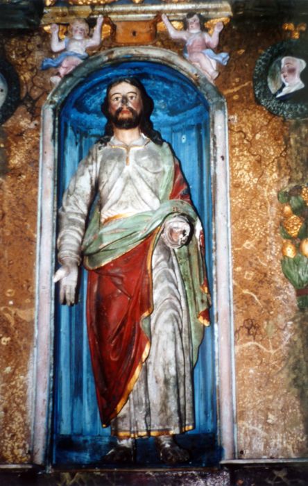 retable ; statue : Saint Joseph, détail - © Ministère de la Culture (France), Conservation des antiquités et des objets d’art du Finistère, tous droits réservés