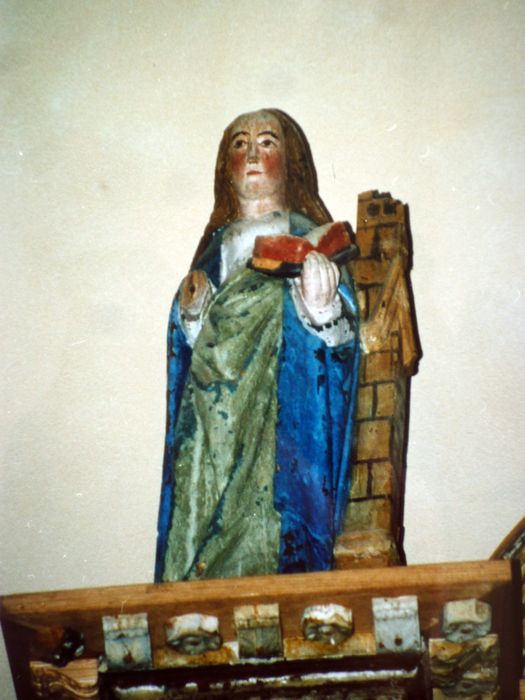 statue : Sainte Barbe - © Ministère de la Culture (France), Conservation des antiquités et des objets d’art du Finistère, tous droits réservés