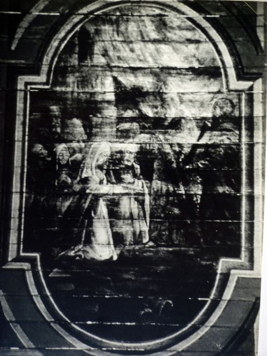 peintures murales : Scènes de la vie de la Vierge, tableau Mariage de la Vierge - © Ministère de la Culture (France), Conservation des antiquités et des objets d’art du Finistère, tous droits réservés