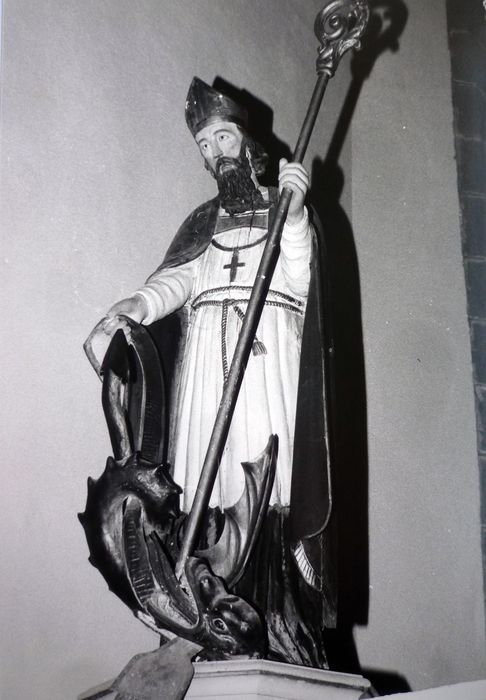 statue : Saint Paul Aurélien, détail - © Ministère de la Culture (France), Conservation des antiquités et des objets d’art du Finistère, tous droits réservés