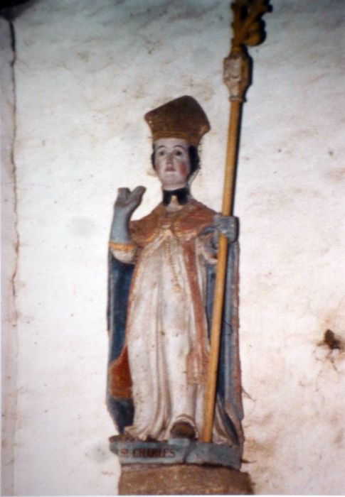 statue : Saint Charles Borromée - © Ministère de la Culture (France), Conservation des antiquités et des objets d’art du Finistère, tous droits réservés