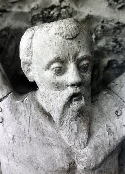 statue : Saint André, détail visage - © Ministère de la Culture (France), Conservation des antiquités et des objets d’art du Finistère, tous droits réservés