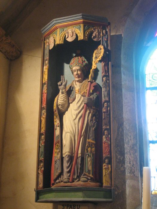 statue et niche : Saint Pabu, détail - © Ministère de la Culture (France), Conservation des antiquités et des objets d’art du Finistère, tous droits réservés