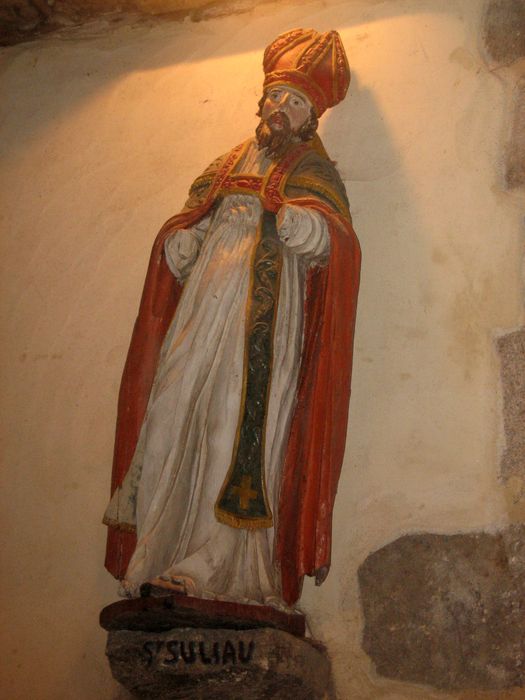 statue : Saint Cadou en évêque - © Ministère de la Culture (France), Conservation des antiquités et des objets d’art du Finistère, tous droits réservés