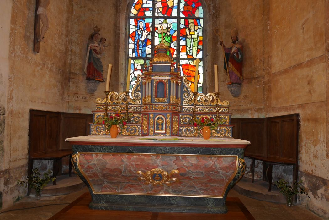 maître-autel et son retable, détail - © Ministère de la Culture (France), Conservation des antiquités et des objets d’art du Finistère, tous droits réservés