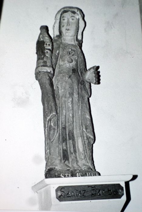 statue : Sainte Barbe - © Ministère de la Culture (France), Conservation des antiquités et des objets d’art du Finistère, tous droits réservés