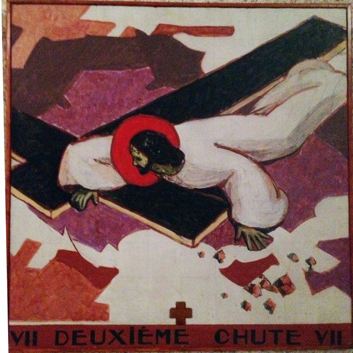 chemin de croix, détail de la station n°7 : Deuxième chute