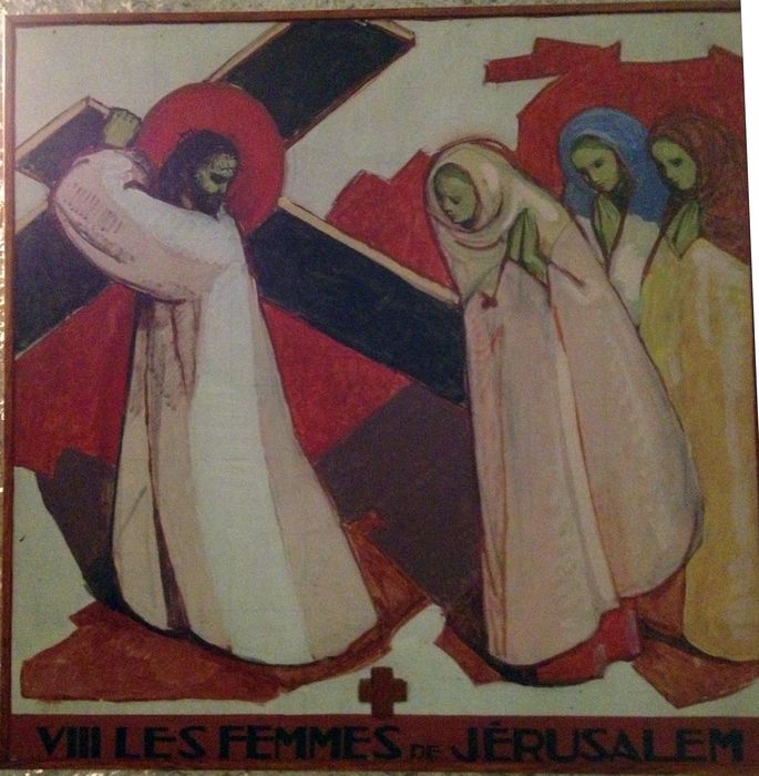 chemin de croix, détail de la station n°8 : Femmes de Jérusalem (les)