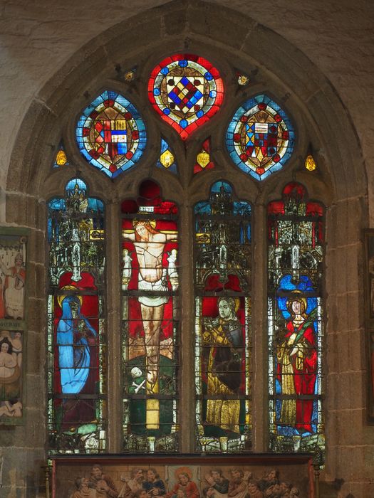 verrières : La Vierge, Le Christ en croix entouré d'anges adorateurs, Saint Jean-Baptiste, Sainte Cécile