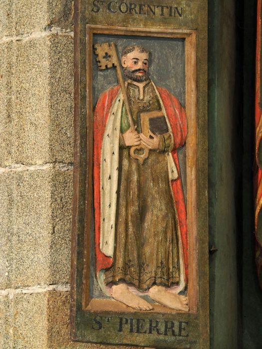 niche de la statue : Saint Maurice, détail du panneau inférieur gauche