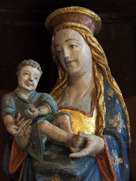 statue : Vierge à l'Enfant, vue partielle