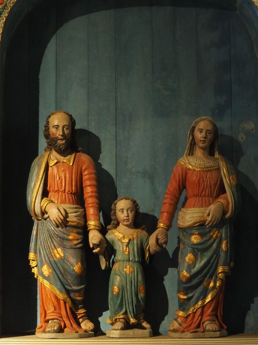 Groupe sculpté : Saint Joseph, la Vierge et Jésus