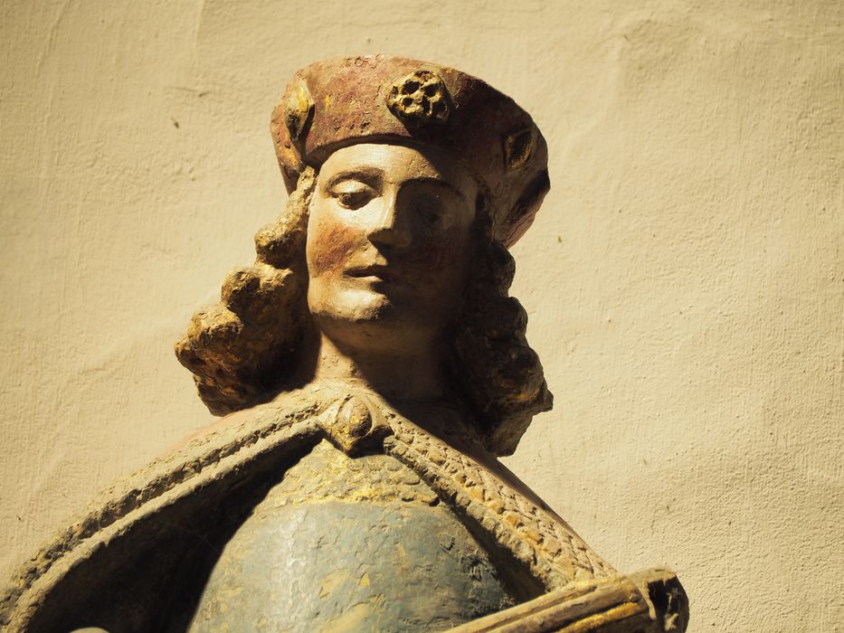 groupe sculpté : La Charité de saint Martin, détail - © Ministère de la Culture (France), Conservation des antiquités et des objets d’art du Finistère, tous droits réservés
