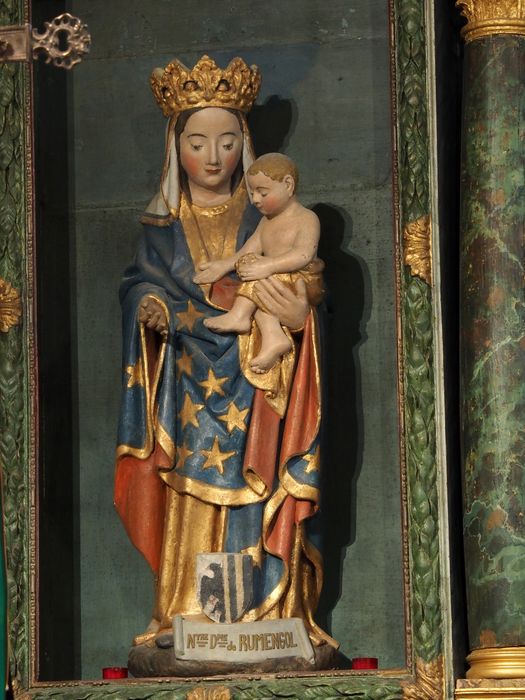 statue : Vierge à l'Enfant dite Notre-Dame de Rumengol - © Ministère de la Culture (France), Conservation des antiquités et des objets d’art du Finistère, tous droits réservés