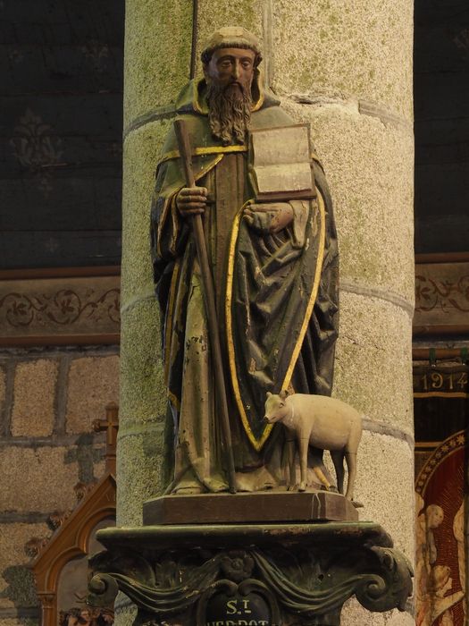 statue et socle : Saint Herbot