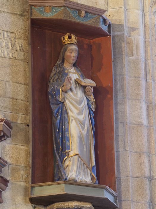 statue : Vierge (groupe de l'Annonciation) - © Ministère de la Culture (France), Conservation des antiquités et des objets d’art du Finistère, tous droits réservés