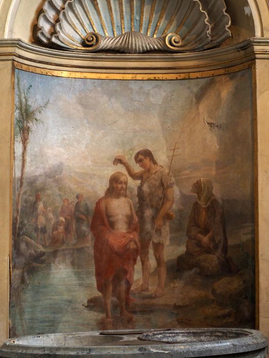 tableau : Le Baptême du Christ - © Ministère de la Culture (France), Conservation des antiquités et des objets d’art du Finistère, tous droits réservés