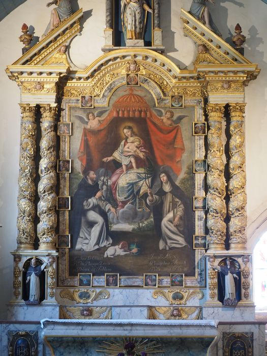 retable, tableau : Institution du Rosaire (l'), vue partielle