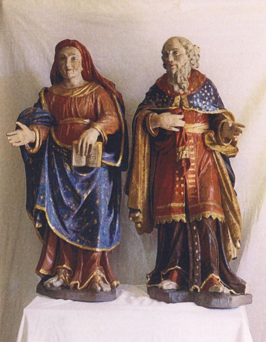 statues : Saint Joachim, sainte Anne - © Ministère de la Culture (France), Conservation des antiquités et des objets d’art du Finistère, tous droits réservés