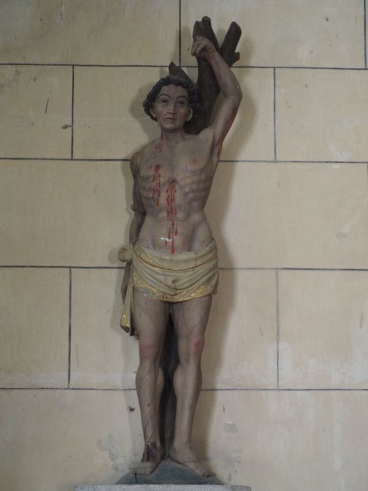 statue : Saint Sébastien - © Ministère de la Culture (France), Conservation des antiquités et des objets d’art du Finistère – Tous droits réservés