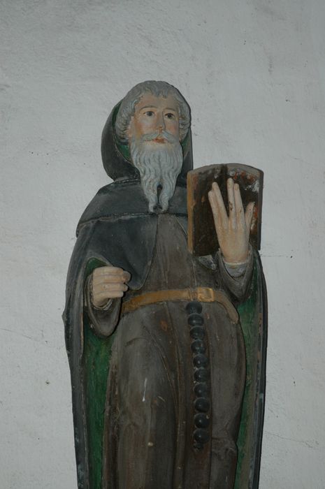 statue : Saint Herbot, vue partielle - © Ministère de la Culture (France), Conservation des antiquités et des objets d’art du Finistère, tous droits réservés