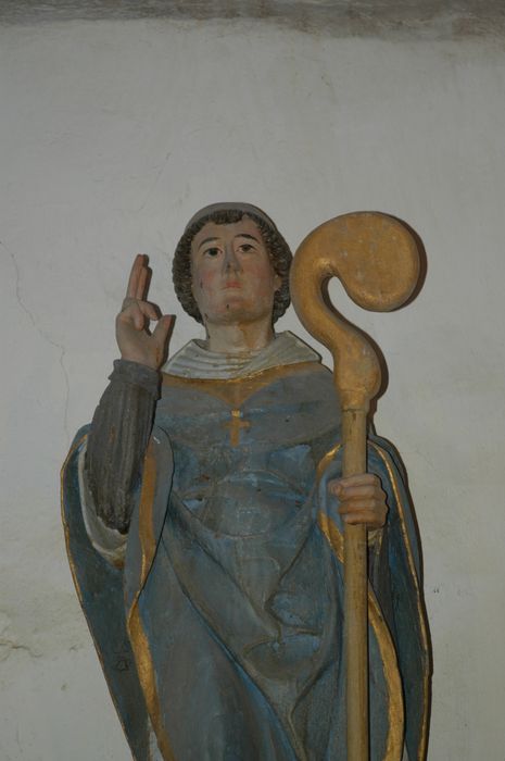 statue : Saint Eloi, vue partielle - © Ministère de la Culture (France), Conservation des antiquités et des objets d’art du Finistère, tous droits réservés