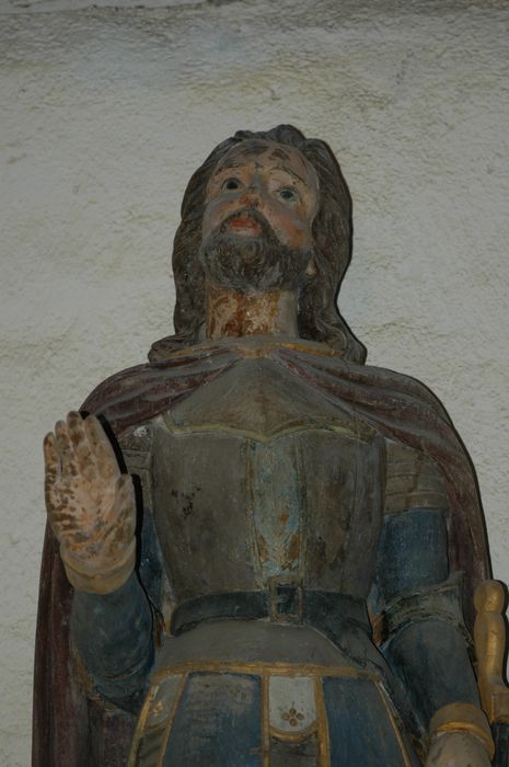 statue : Saint Symphorien, vue partielle - © Ministère de la Culture (France), Conservation des antiquités et des objets d’art du Finistère – Tous droits réservés