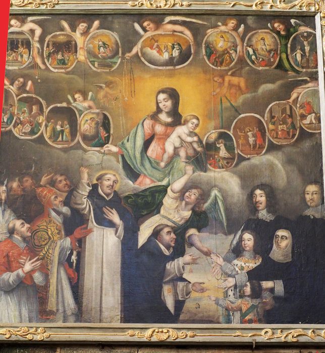 tableau : Remise du Rosaire (la) - © Ministère de la Culture (France), Conservation des antiquités et des objets d’art du Finistère, tous droits réservés