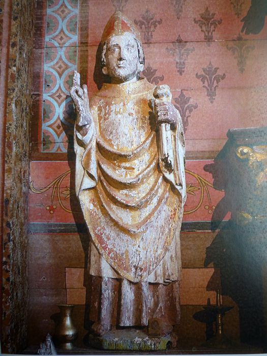 statue : Saint Onna (?) en évêque - © Ministère de la Culture (France), Conservation des antiquités et des objets d’art du Finistère – Tous droits réservés