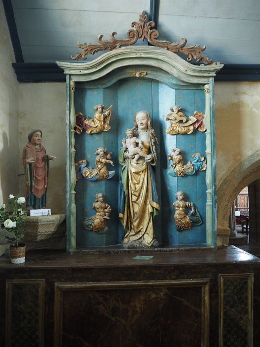 retable de Notre-Dame des Anges, statues : Vierge à l'Enfant, Anges