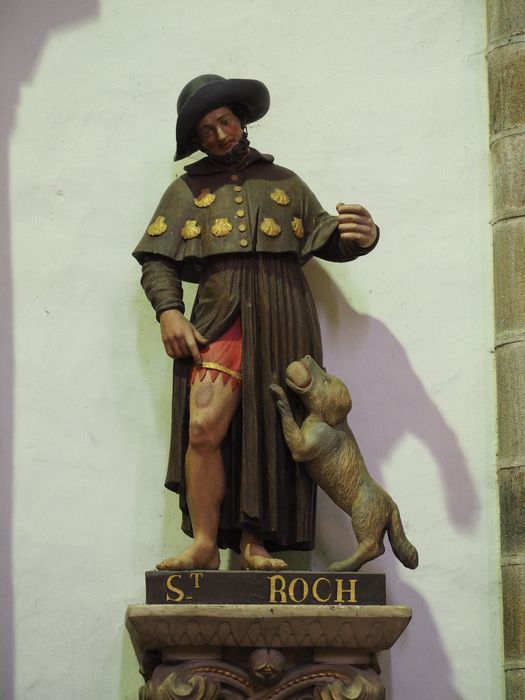 groupe sculpté : Saint Roch et son chien