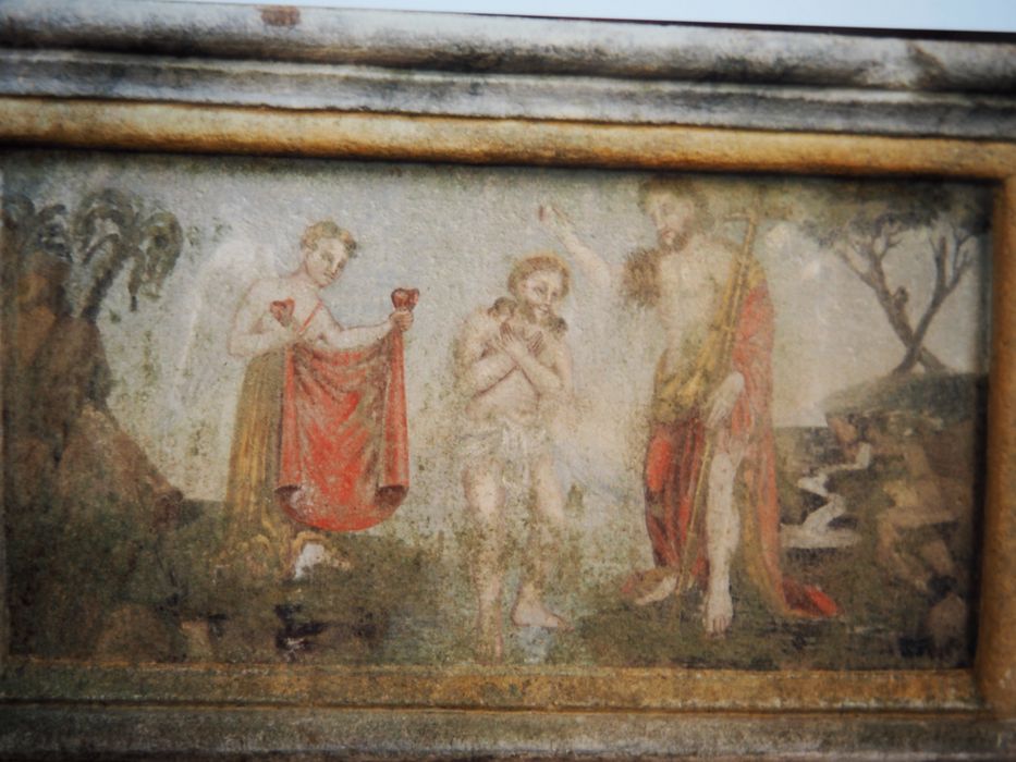 antependium de l'autel sud : Le baptême du Christ - © Ministère de la Culture (France), Conservation des antiquités et des objets d’art du Finistère, tous droits réservés