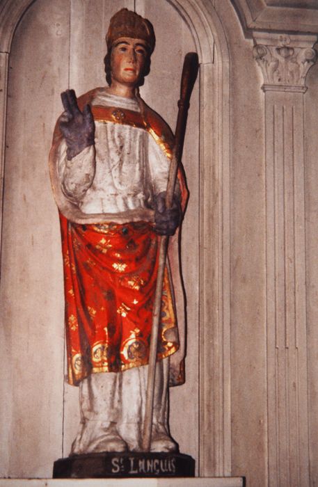 statue : Saint Languis en évêque - © Ministère de la Culture (France), Conservation des antiquités et des objets d’art du Finistère – Tous droits réservés