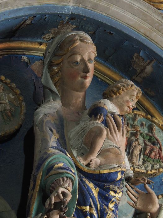 statue : Vierge à l'Enfant, vue partielle